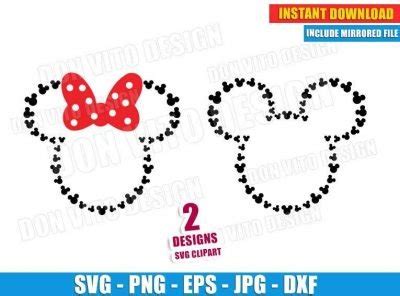 Mickey Minnie Mouse Heads Svg Cut File For Cricut Silhouette