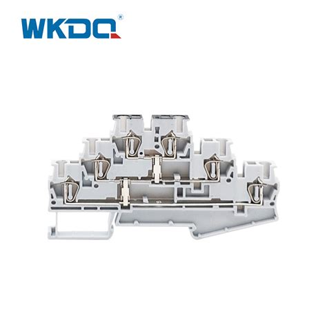 Three Levels Spring Cage Terminal Block Spring Clamp Terminal Block