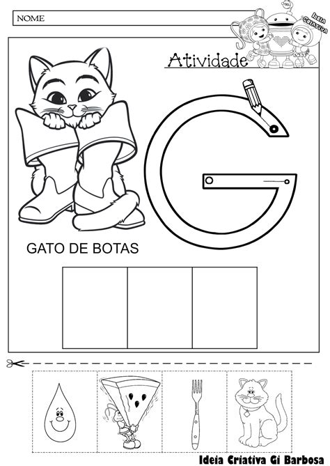 Atividade Letra G Para Educação Infantil Modelos Didáticos