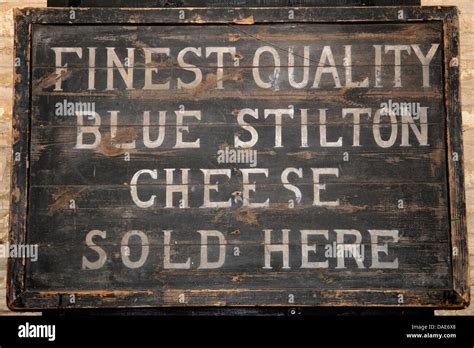 Finest Blue Stilton Cheese Wooden Sign At The Bell Inn Stilton Stilton