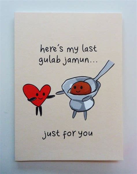 Last Gulab Jamun Greeting Card Funny Indian Food Card Birthday