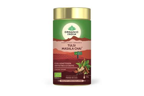 Ceai Tulsi Busuioc Sfânt cu Masala Chai Organic India 100 gr GoVeggie