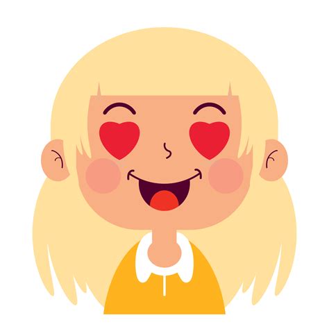 Chica Enamorada Cara Dibujos Animados Lindo Png