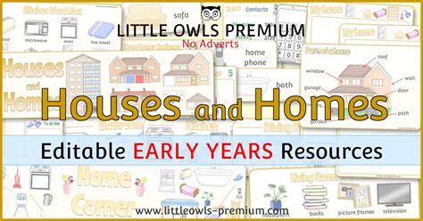 'Houses and Homes' Early Years (EYFS) Editable printable resources ...
