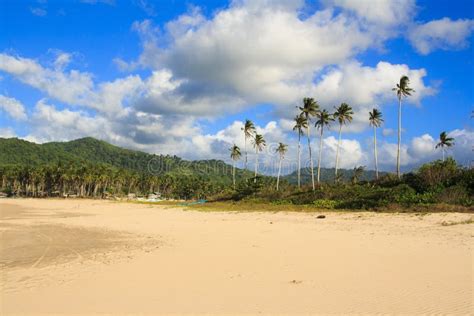 Landscape the Beach of Nacpan. the Island of Palawan Stock Photo ...