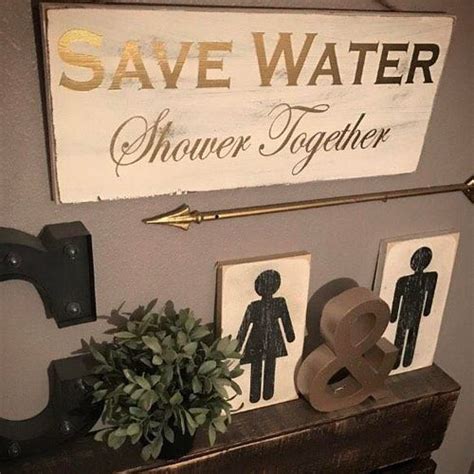 Save Water Shower Together Wooden Sign Bathroom Decor Etsy