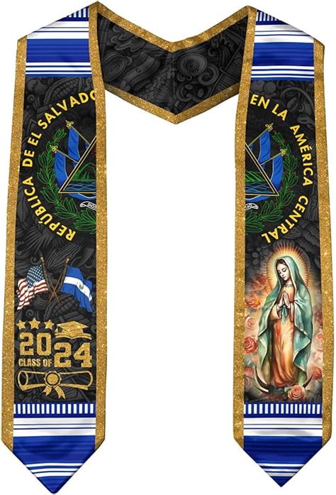 El Salvador Graduation Stole Salvadorans American Flag Graduation Sash