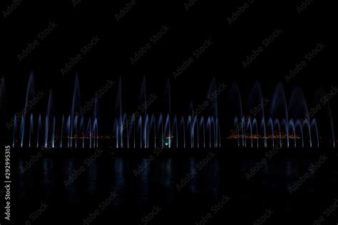 Laser show and water show on the beach of istanbul Stock Photo | Adobe ...