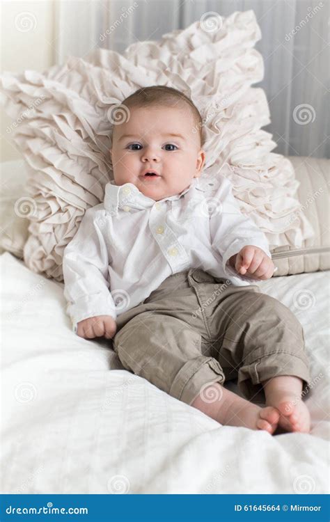 Cute Baby Boy With Big Blue Eyes Stock Photo Image Of Eyes Cheerful