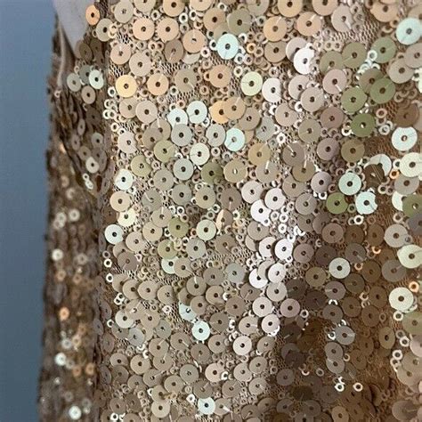 Vince Camuto Gold Sequin Sleeveless Swing Top Exposed Gem