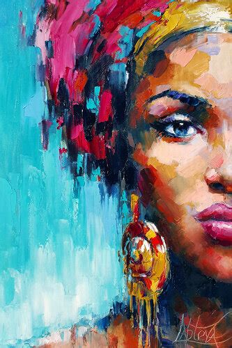 African Woman Portrait Painting Portrait Of A Black Woman De Viktoria