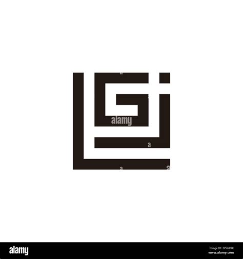 Letter L J And G Square Geometric Symbol Simple Logo Vector Stock