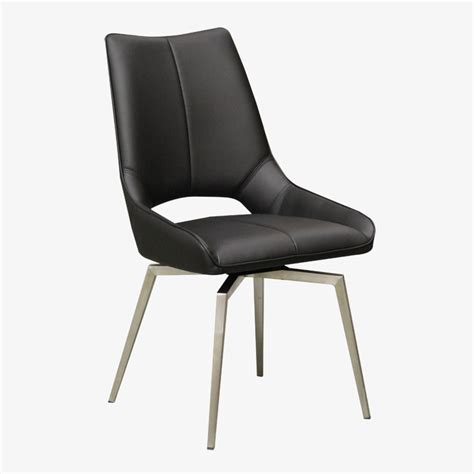 Modern Black Swivel Dining Chair Nathan Mobler Furniture Edmonton