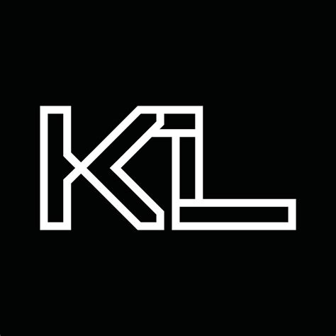 Kl Logo Monogram With Line Style Negative Space Vector Art At