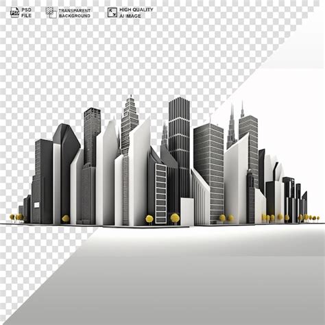 3d City Buildings Transparent Background Premium Ai Generated Psd