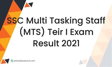 Ssc Multi Tasking Staff Mts Teir I Exam Result Sarkarijobssearch