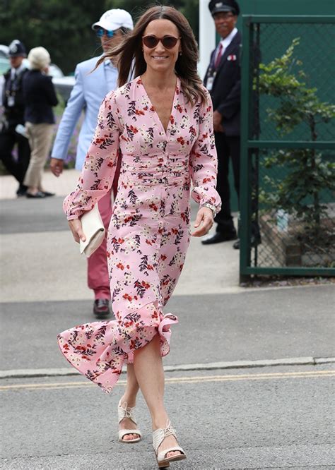 Pippa Middleton Wears Pink Floral Dress At Wimbledon Purewow