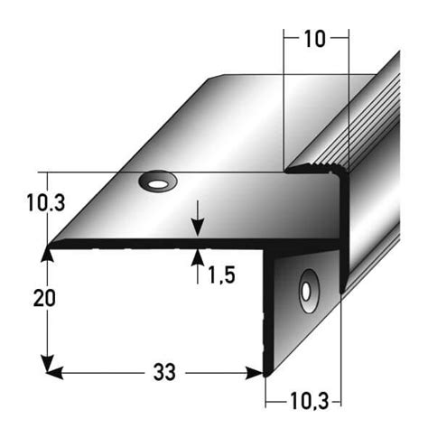 Schienenkante Aluminium Nr 259 AU 259TKP Tresabo Treppenrenovierung