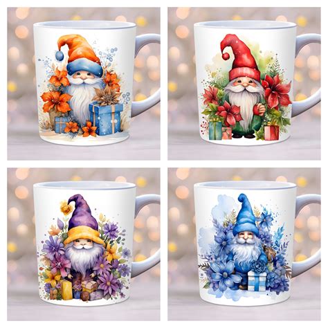 Christmas Gnomes Mug Wrap Bundle 11oz And 15oz Mug Template Etsy