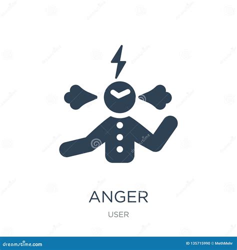 Anger Icon In Trendy Design Style Anger Icon Isolated On White