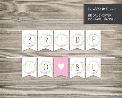 Bridal Shower Printable Banner Floral Frame DIY FF01 - Etsy