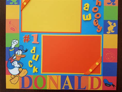 Disney Donald Duck Scrapbook Layout 1 Page 12x12 Etsy Singapore