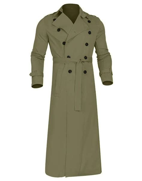 Trench Coat Masculino Verde Longo Elegante Confira Agora Online