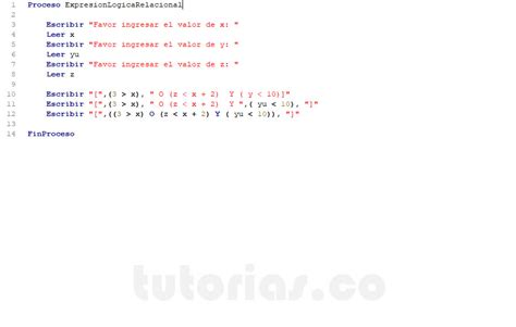 Operadores Pseint Operacion Logica Relacional Paso A Paso Tutorias Co