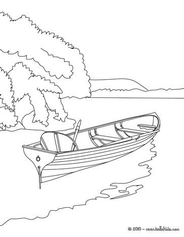 Rowboat on the lake coloring pages - Hellokids.com