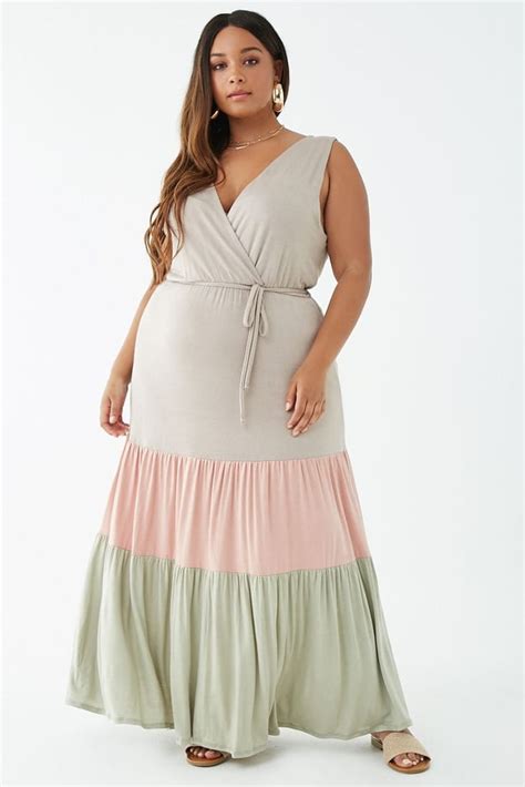 Plus Size Tiered Colorblock Maxi Dress Best Summer Dresses From