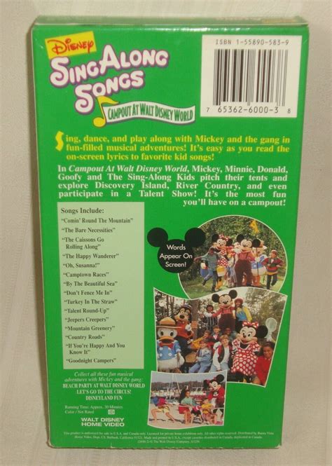 Disney Sing Along Songs VHS Tape Campout At Walt Disney World - VHS Tapes