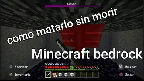 Como Matar Al Wither Facil En Minecraft Bedrock Tutorial Minecraft