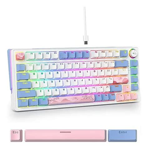 Teclado Gaming Mec Nico Teclas Rgb Hot Swappable Rosa Cuotas Sin
