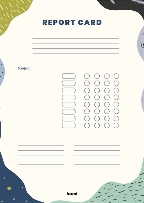 Report Card Template Lines Blank For Teachers Perfect For Grades