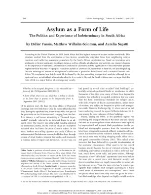 Fillable Online Pdf Asylum As A Form Of Life The Politics And