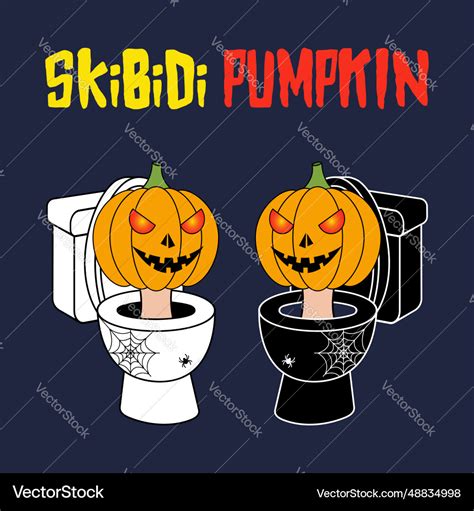 Jack Olantern Skibidi Pumpkin Toilet Royalty Free Vector