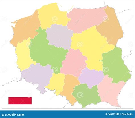 Poland - Political Map, Red Country Shape, Borders Royalty-Free ...