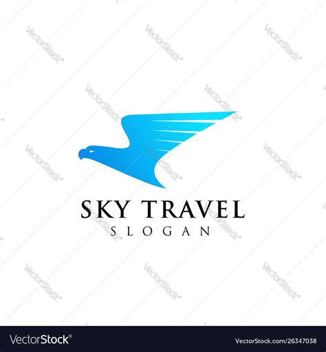 Airplane Travel Agency Logo Design With An Eagle Vector Image