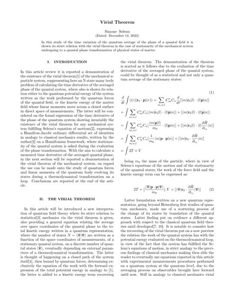 PDF Virial Theorem