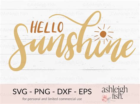 Hello Sunshine Svg Cut File Hello Sunshine Svg Sunshine Etsy