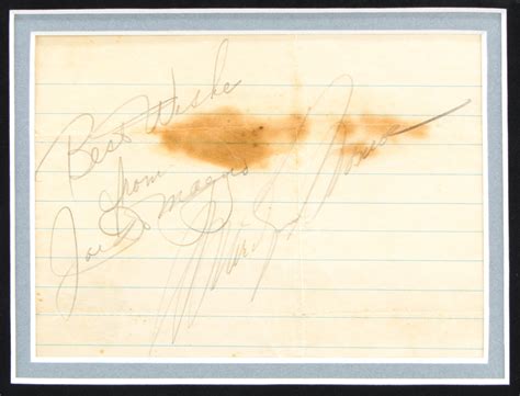 Joe Dimaggio Marilyn Monroe Signed X Custom Framed Cut Display