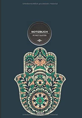 KOTAO Notizbuch Punkt Raster DIN A4 253 Hamsa Colorful 150 Seiten