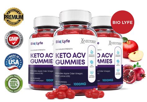 3 Pack Bio Lyfe Keto ACV Gummies 1000MG ACV Biolyfe BioLife With