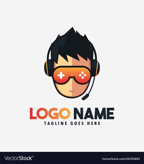 Gaming logo design template for gamer Royalty Free Vector