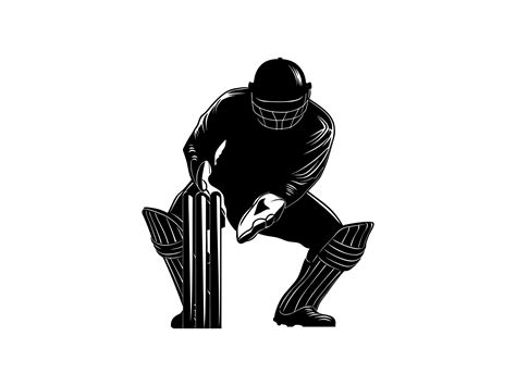 Cricket Wicketkeeper Silhouette Sports Graphic By Art Merch X