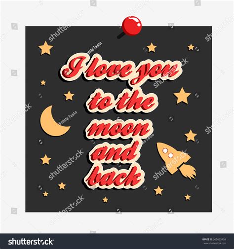 Love You Moon Back Hand Drawn Stock Vector Royalty Free 365093459