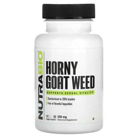 NutraBio Horny Goat Weed 500 Mg 90 Veggie Capsules