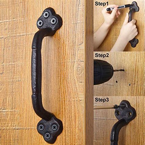 WEBI Barn Door Handle 9 Inch Cast Iron Gate Handle Rustic Metal Fence