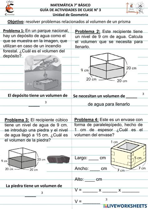 Ejercicios Con Volumenes De Cuerpos Geometricos Penza Bilarasa