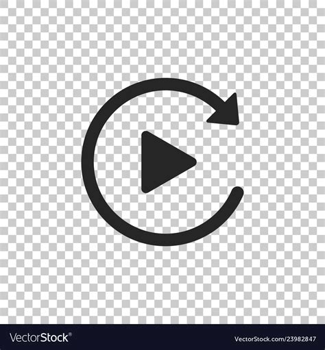 Video Play Button Like Simple Replay Icon Isolated